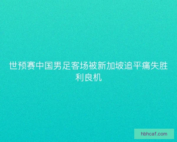 世预赛中国男足客场被新加坡追平痛失胜利良机